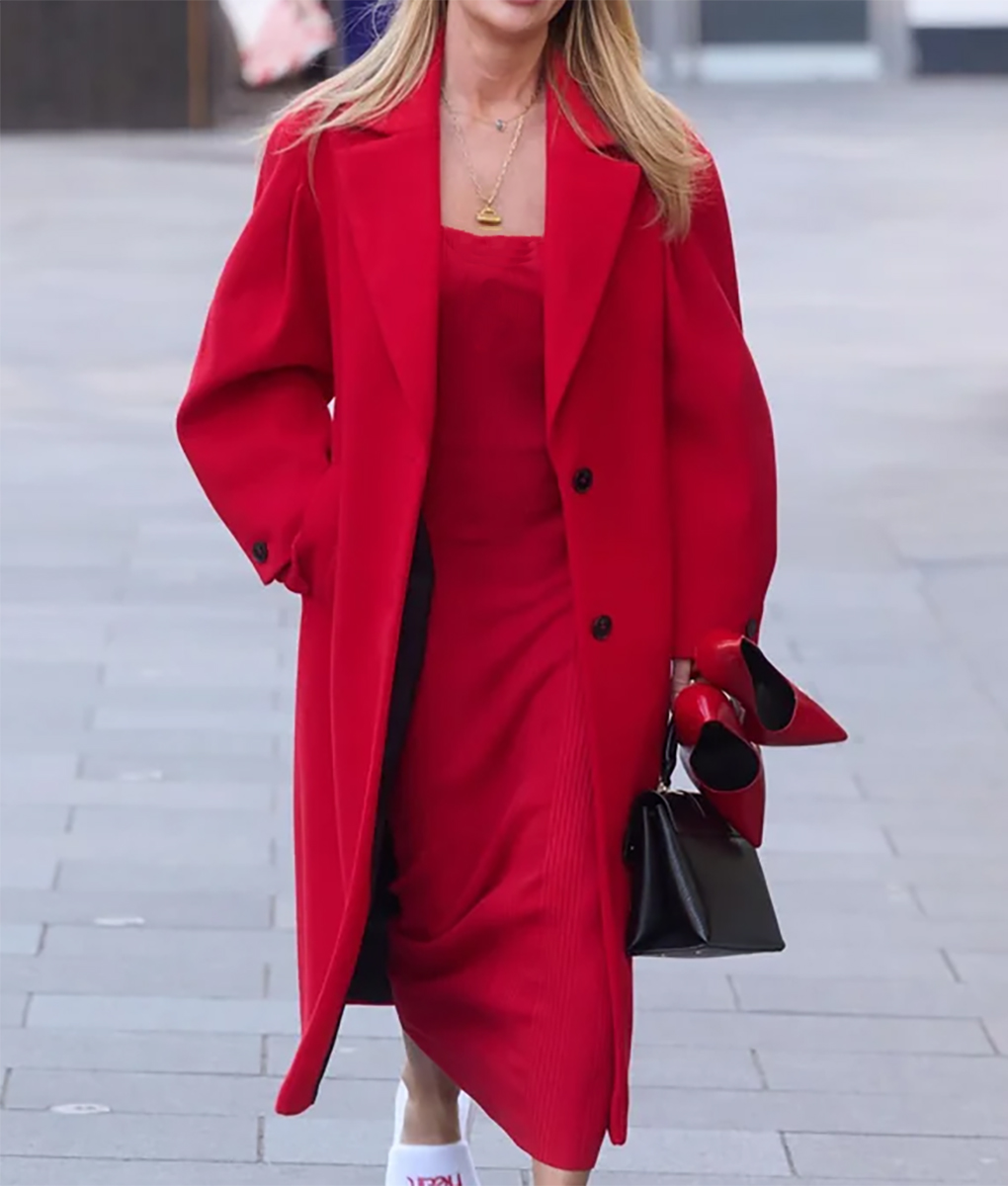 Amanda Holden Red Trench Wool Coat | TLC