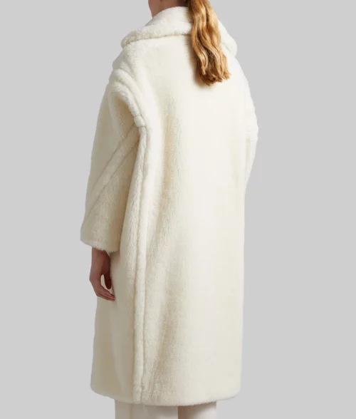 Beyonce White Fur Coat - Back View