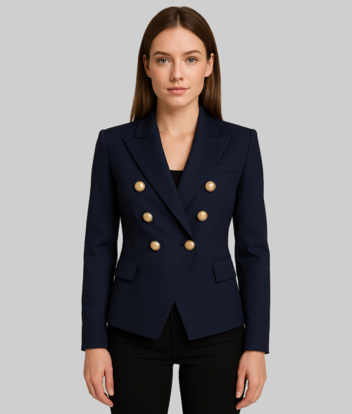 Fool Me Once Michelle Keegan Blue Blazer-FrontView