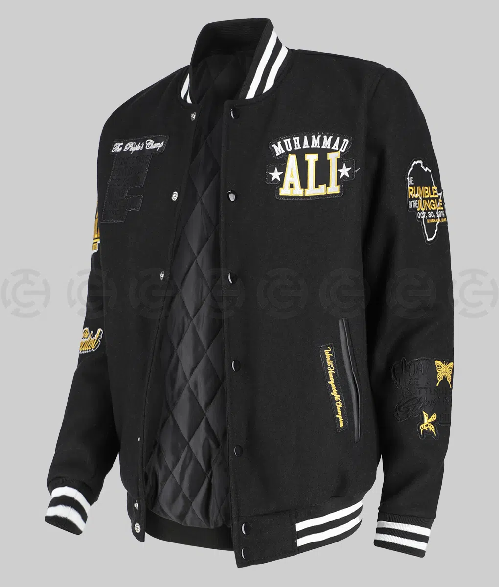 Jalen Hurts Muhammad Ali Black Jacket - Open View