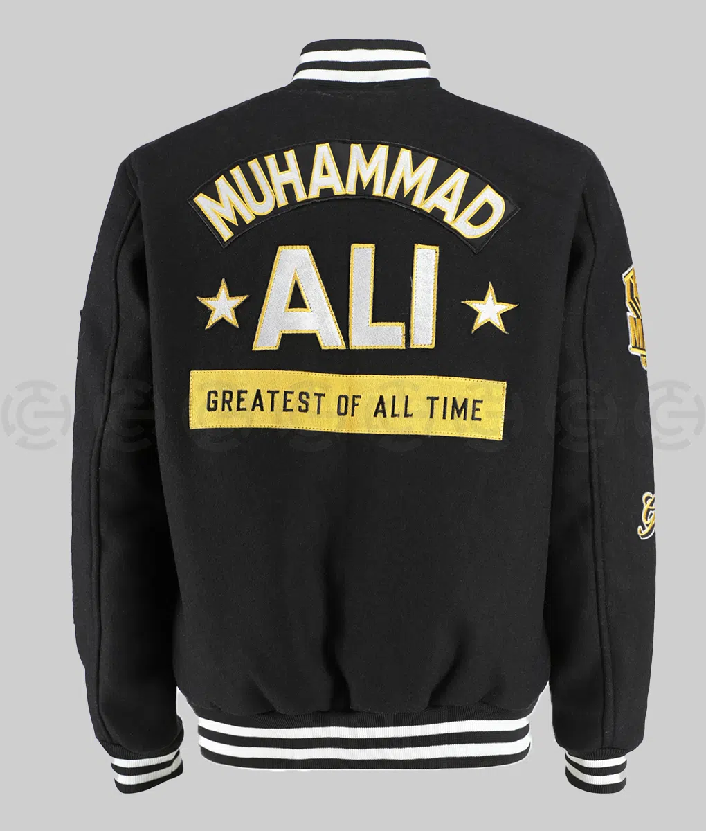 Jalen Hurts Muhammad Ali Black Jacket - Back View