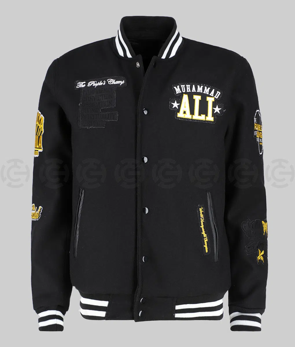 Jalen Hurts Muhammad Ali Black Jacket - Front View