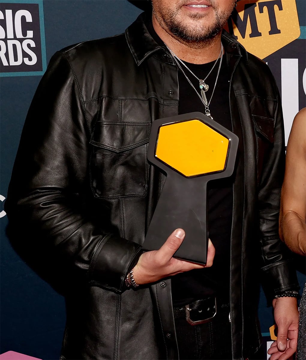 Jason Aldean Black Leather Jacket