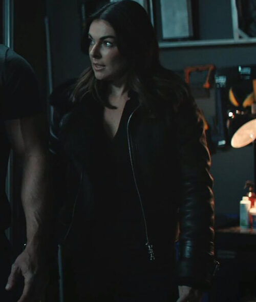 Reacher Serinda Swan Black Aviator Jacket