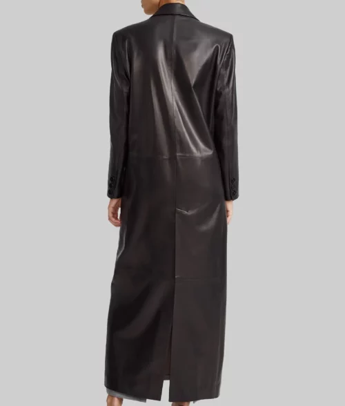 Tate McRae Long Leather Coat