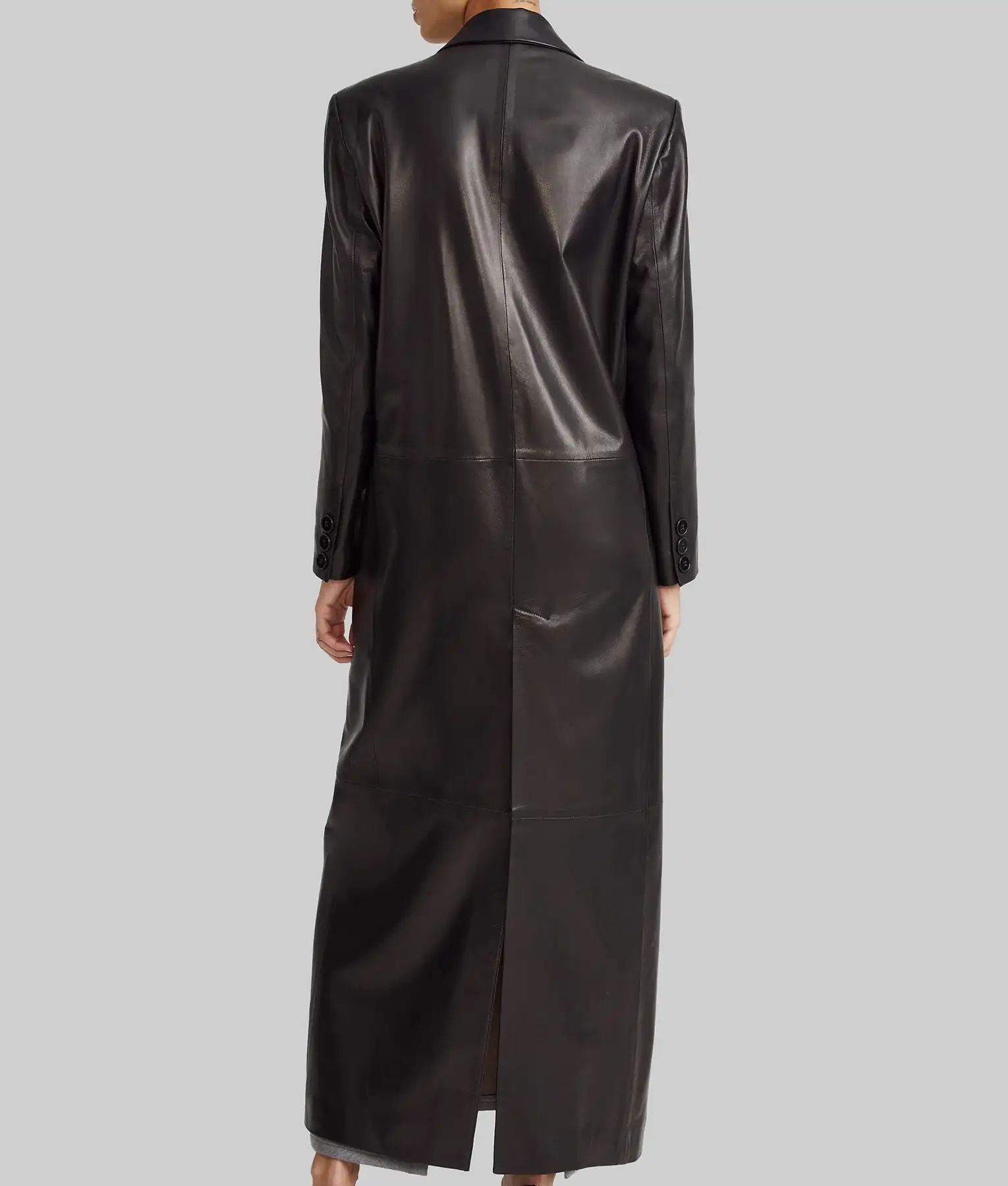 Tate McRae Long Leather Coat