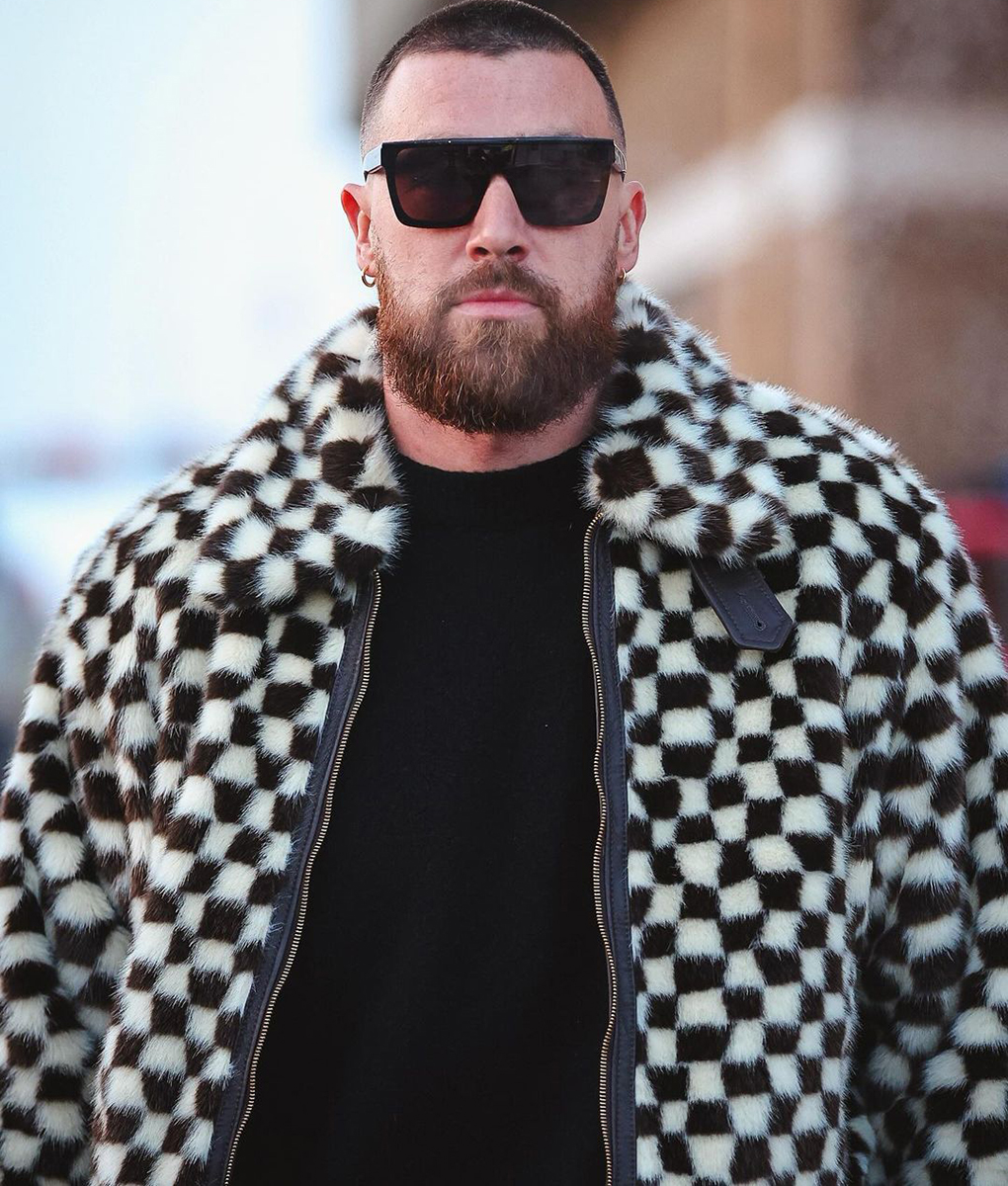 Travis Kelce Fur Checkered Jacket | TLC