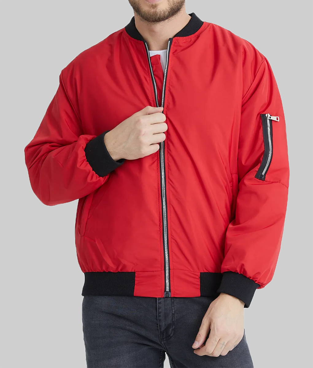 Bruce Willis Apex Red Bomber Jacket