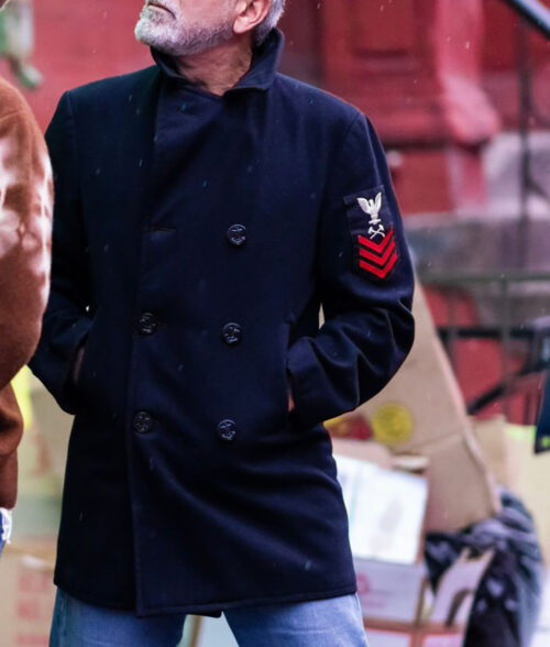 George Clooney Wolfs Black Peacoat | The Leather City