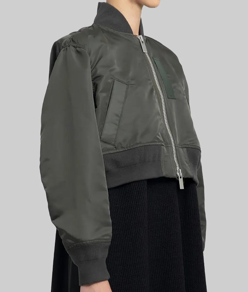 Kourtney Kardashian Cropped Bomber Jacket