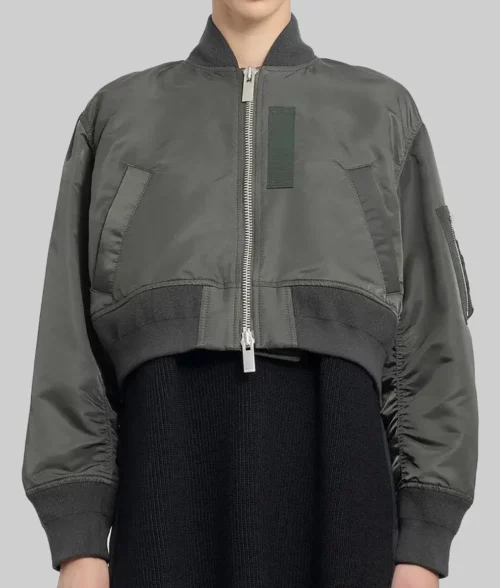 Kourtney Kardashian Cropped Bomber Jacket
