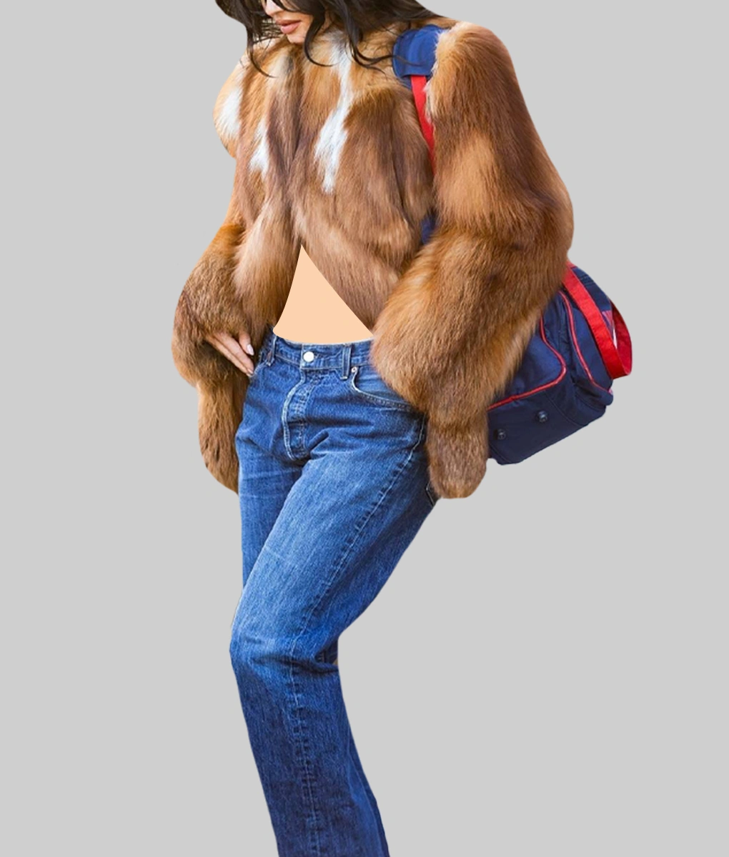 Kylie Jenner Brown Fur Coat