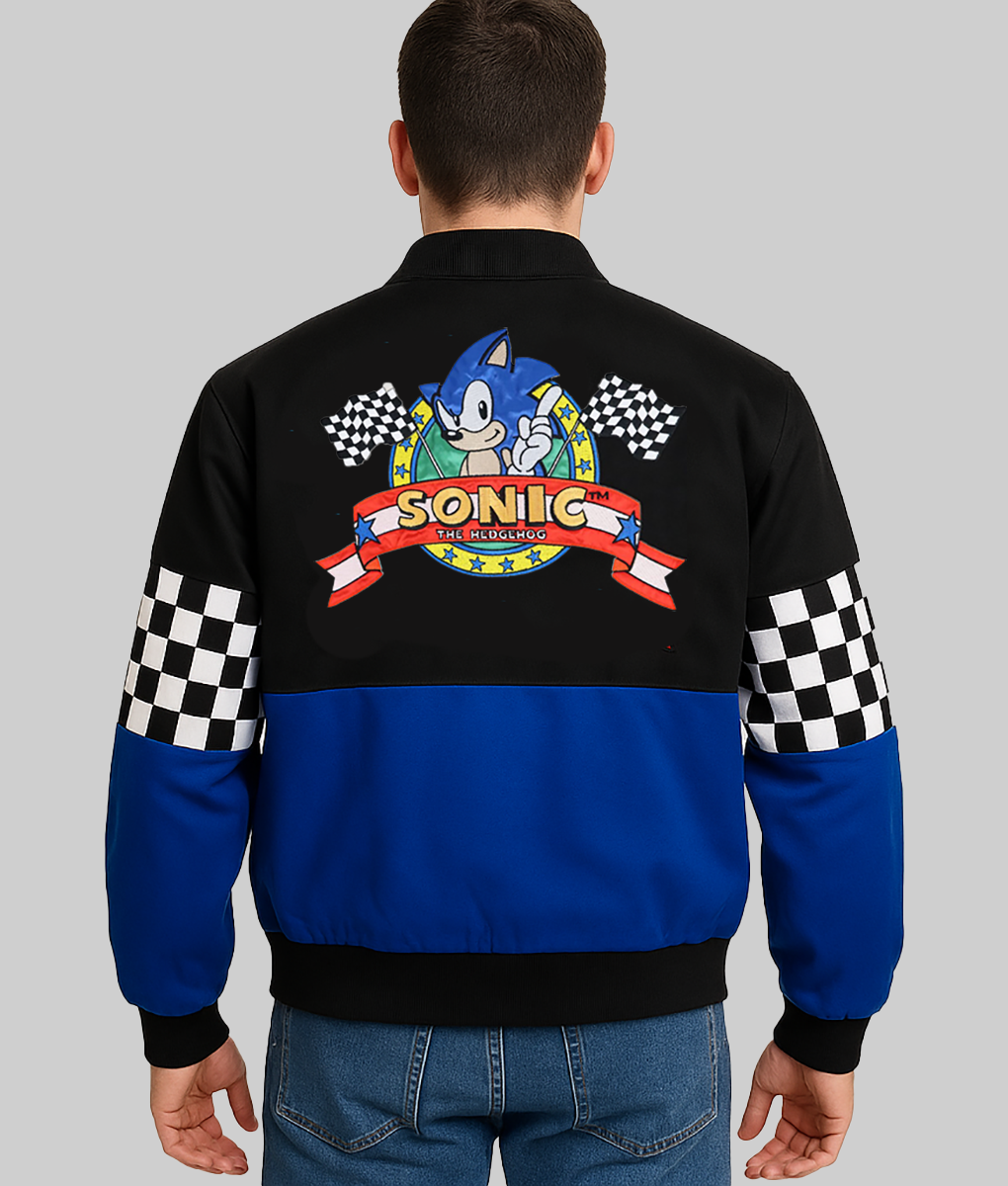 Sonic the Hedgehog Checkered Racing Jacket -Back View