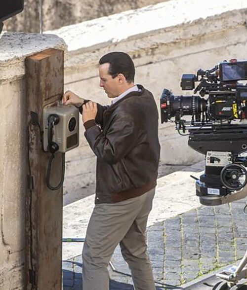 Andrew Scott Ripley Brown Leather Jacket - Mens Leather Jacket - Back View