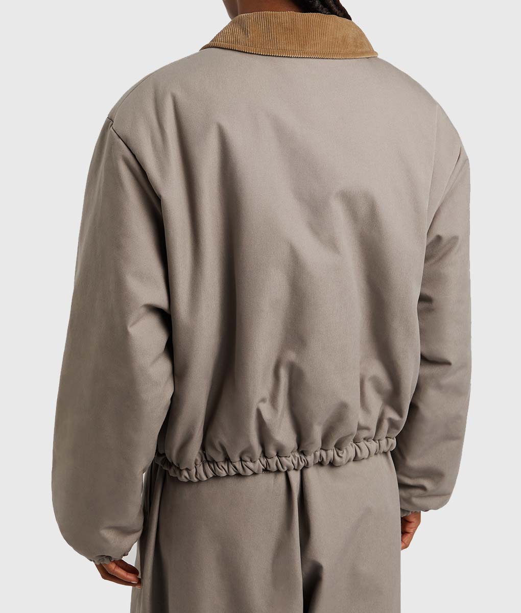 Hailey Bieber Cropped Bomber Jacket - Womens Bomber Jacket - Back View