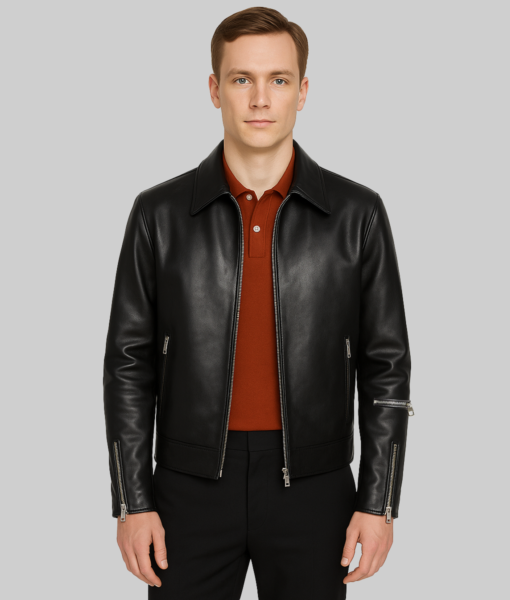 Jensen Huang Black Leather Jacket | The Leather City