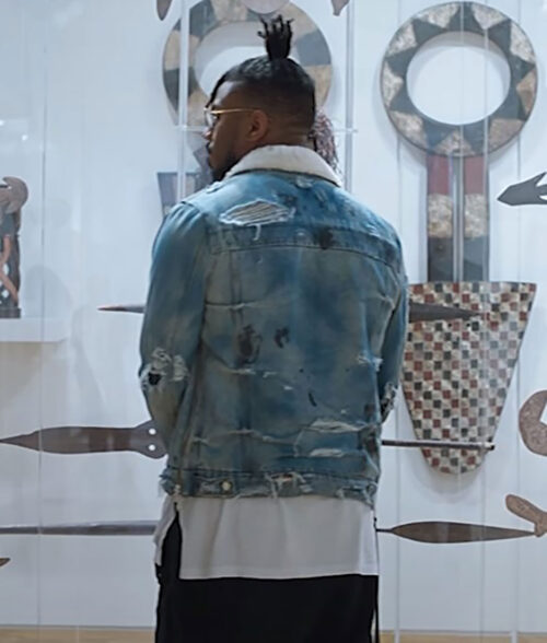 Black Panther Killmonger Denim Jacket - Black Panther Denim Jacket - Erik Killmonger Jean Jacket - Back View 2