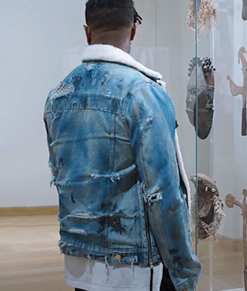 Black Panther Killmonger Denim Jacket - Black Panther Denim Jacket - Erik Killmonger Jean Jacket - Back View
