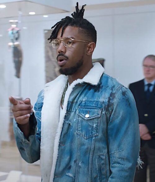 Black Panther Killmonger Denim Jacket - Black Panther Denim Jacket - Erik Killmonger Jean Jacket - Front View 3