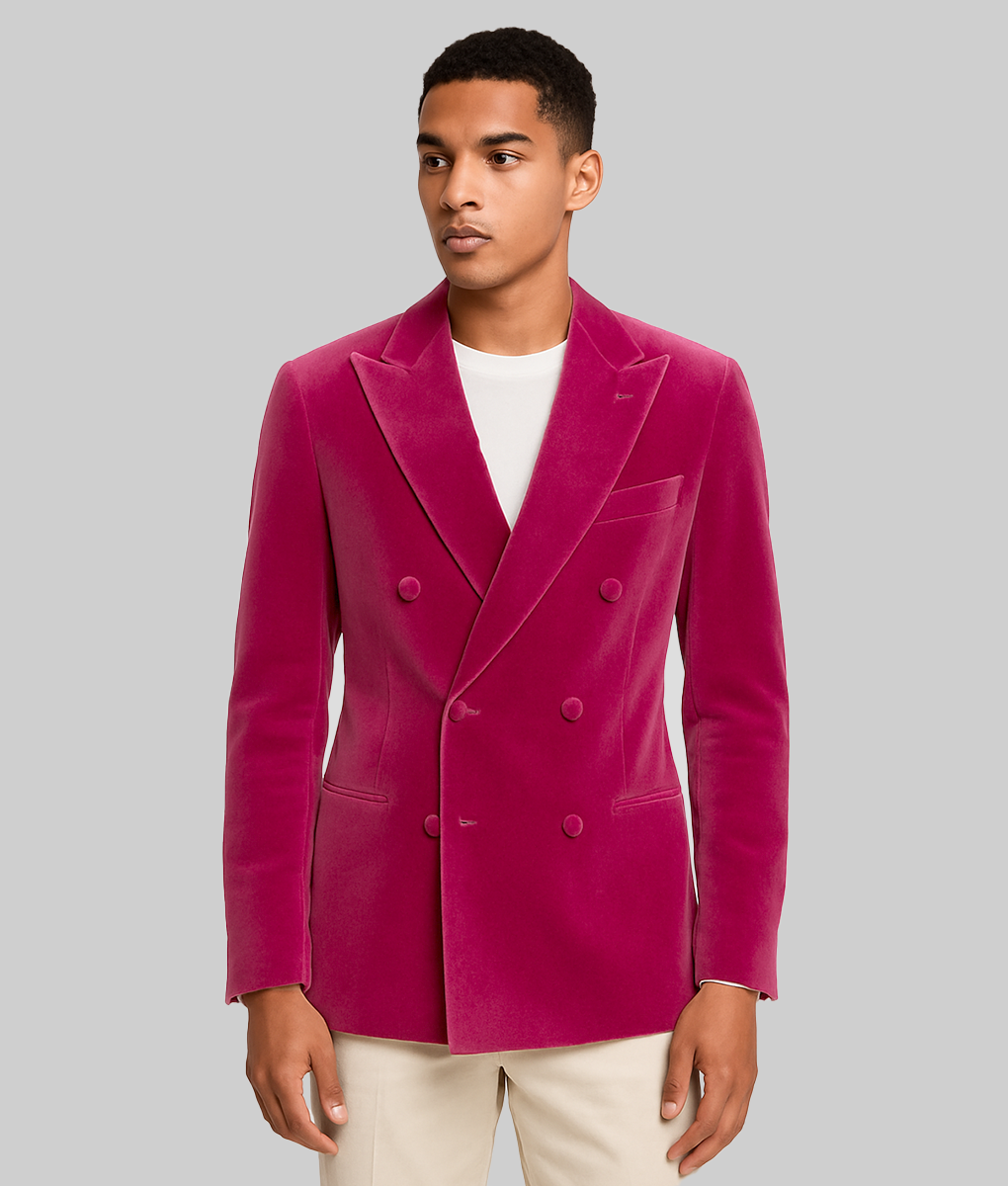 Daniel Craig Pink Tuxedo Blazer-Front View