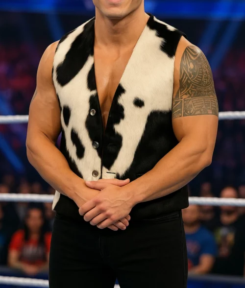 Dwayne Johnson Cowhide Vest-FrontView (2)