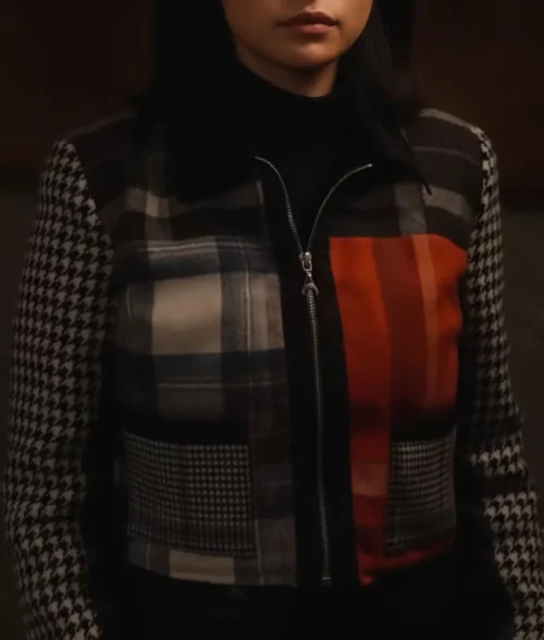 Only Murders in the Building S03 Selena Gomez Tartan Jacket - Front
