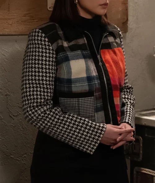 Only Murders in the Building S03 Selena Gomez Tartan Jacket - Side