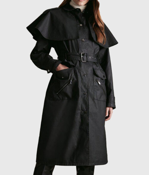 Bodkin Dove Black Coat - Siobh&aacute;n Cullen Bodkin Dove Black Trench Coat - Side View