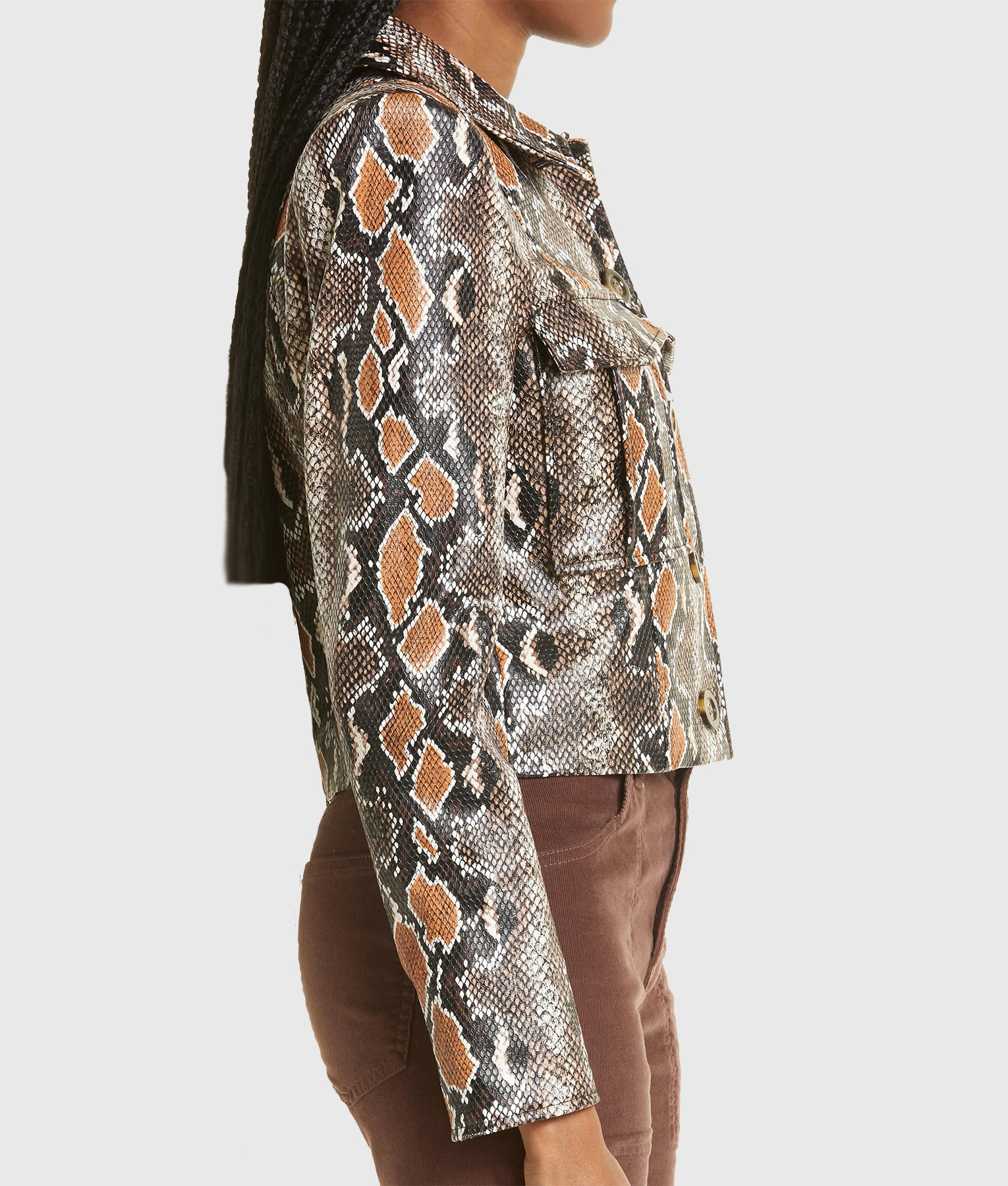 Melody Bayani The Equalizer Snake Print Leather Jacket | The Leather city
