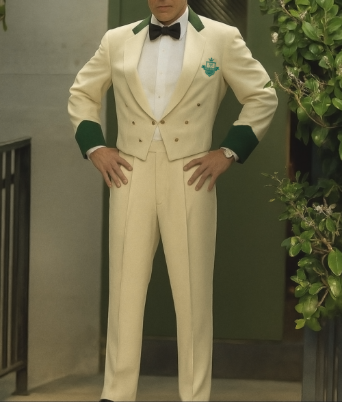 Palm Royale Ricky Martin Off White Suit-Front View