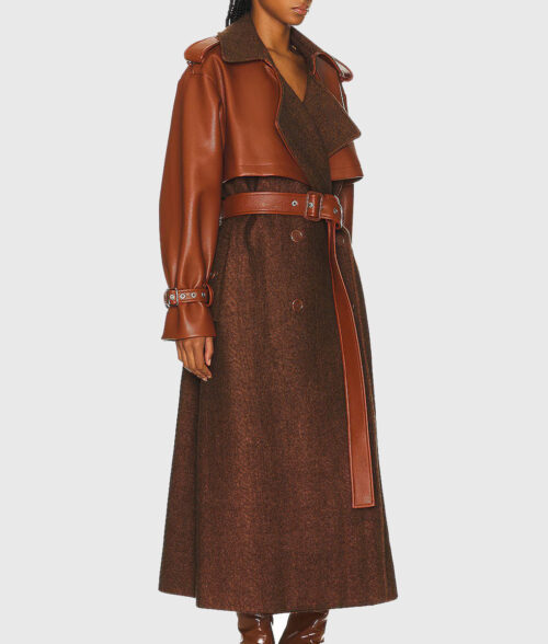 The Equalizer Queen Latifah Brown Coat - Robyn McCall The Equalizer Queen Latifah Brown Coat - Side View
