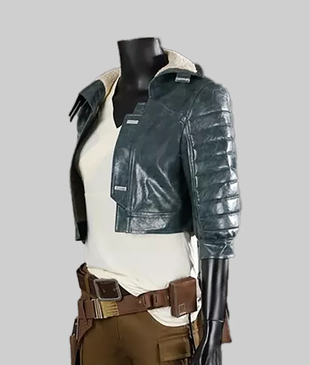 Star Wars Outlaws Kay Vess Blue Cropped Jacket - Star Wars Outlaws Kay Vess Cropped Jacket - Side View
