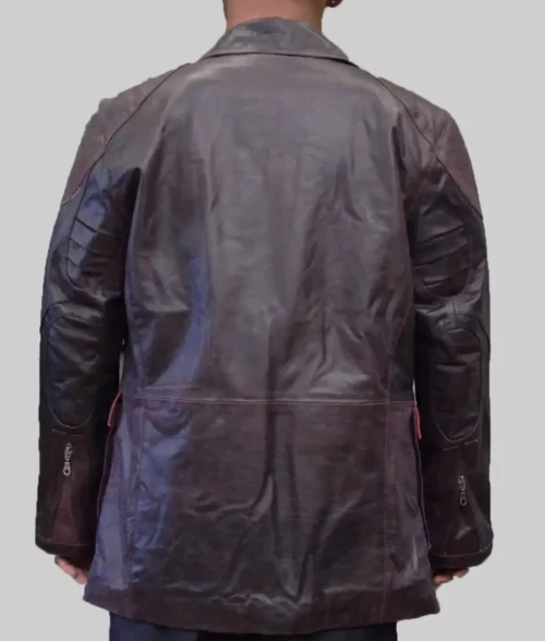 I, Robot Will Smith Brown Leather Jacket - I, Robot Del Spooner Brown Leather Jacket - Back View