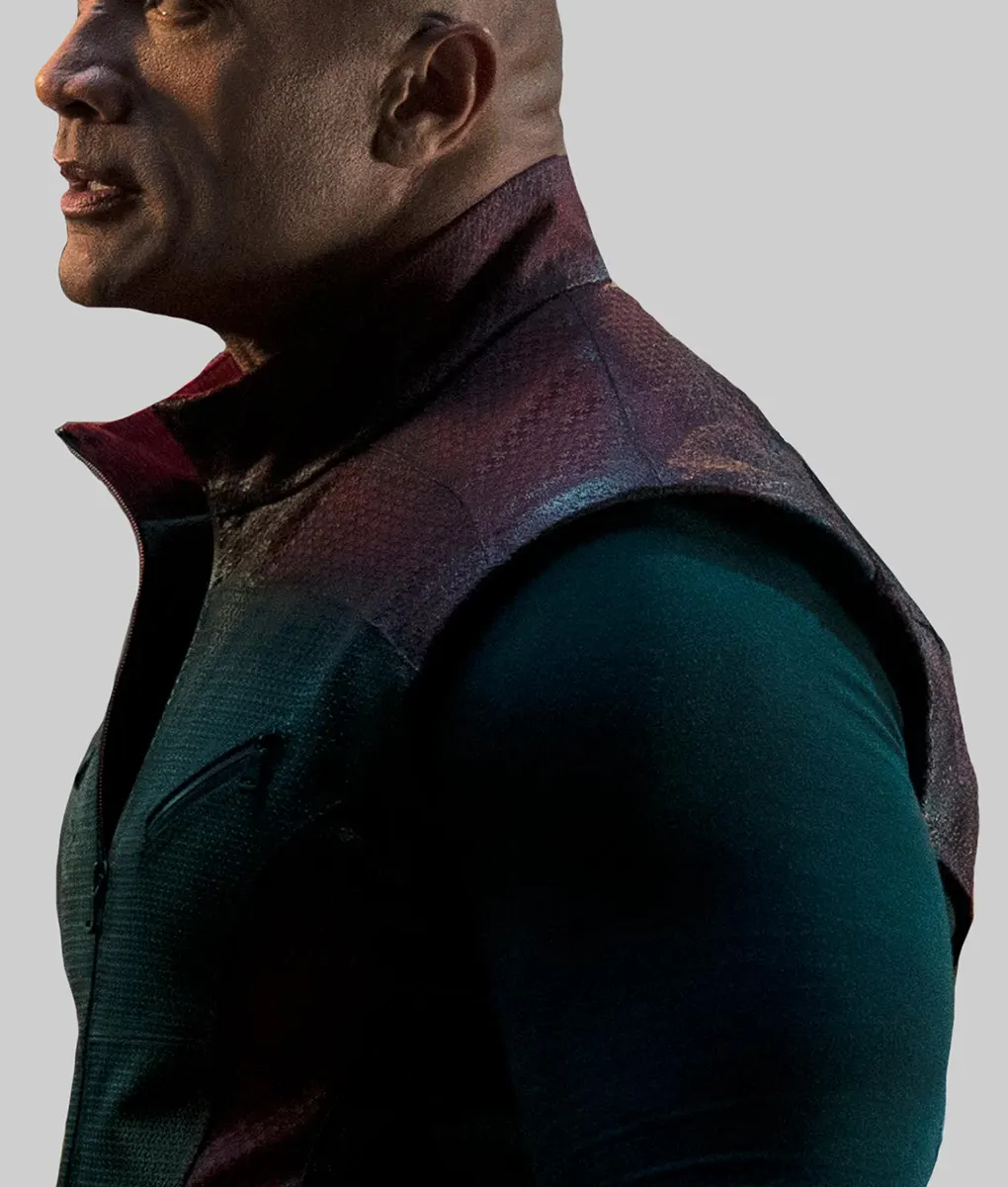 Red One Dwayne Johnson Green and Red Vest - Red One Dwayne Johnson Green and Red Leather Vest - Side View