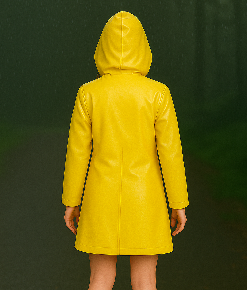 Coraline Yellow PVC Raincoat-BackView