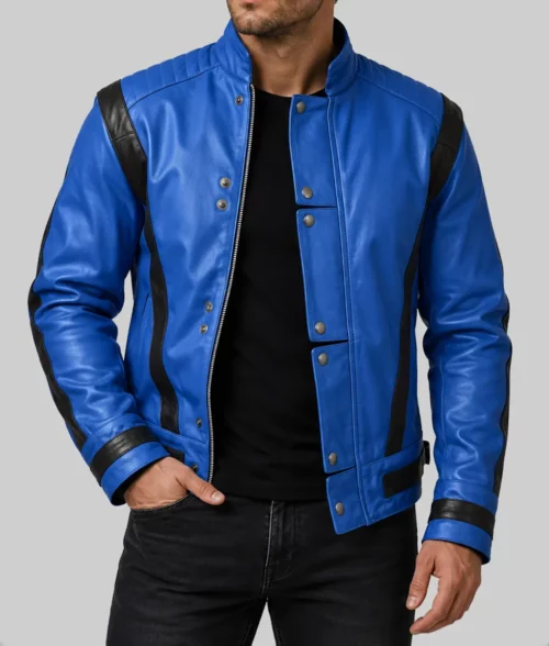 Michael Jackson Thriller Blue Leather Jacket | The Leather City