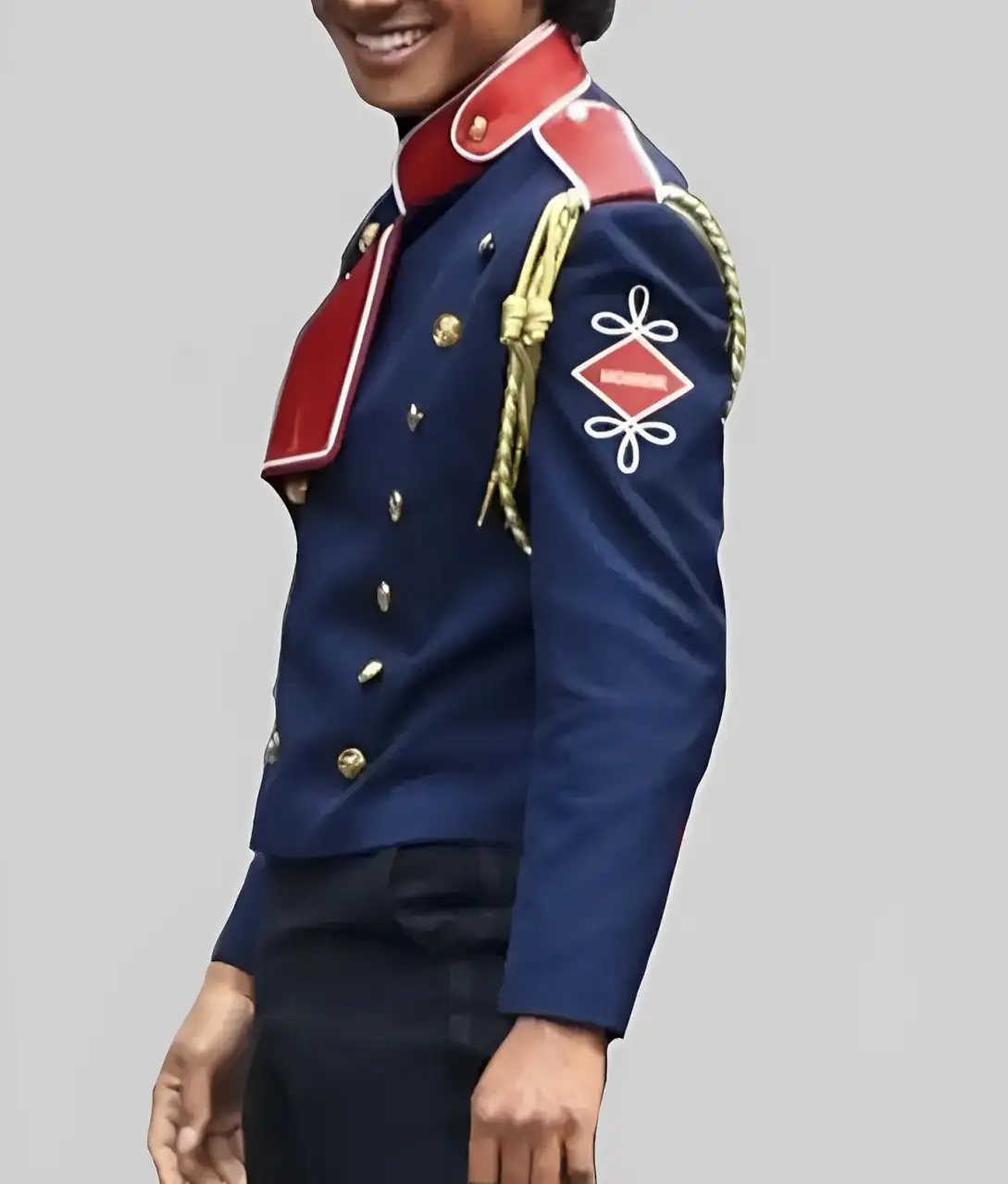 Michael Jaafar Jackson Blue Jacket - Michael Movie 2024 Jaafar Jackson Blue Jacket - Side View