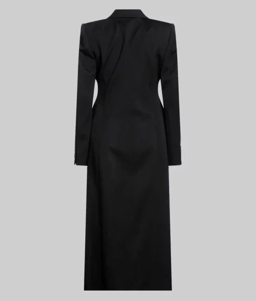 Babygirl Nicole Kidman Black Coat - Babygirl Nicole Kidman (Romy) Black Wool Trench Coat - Back View