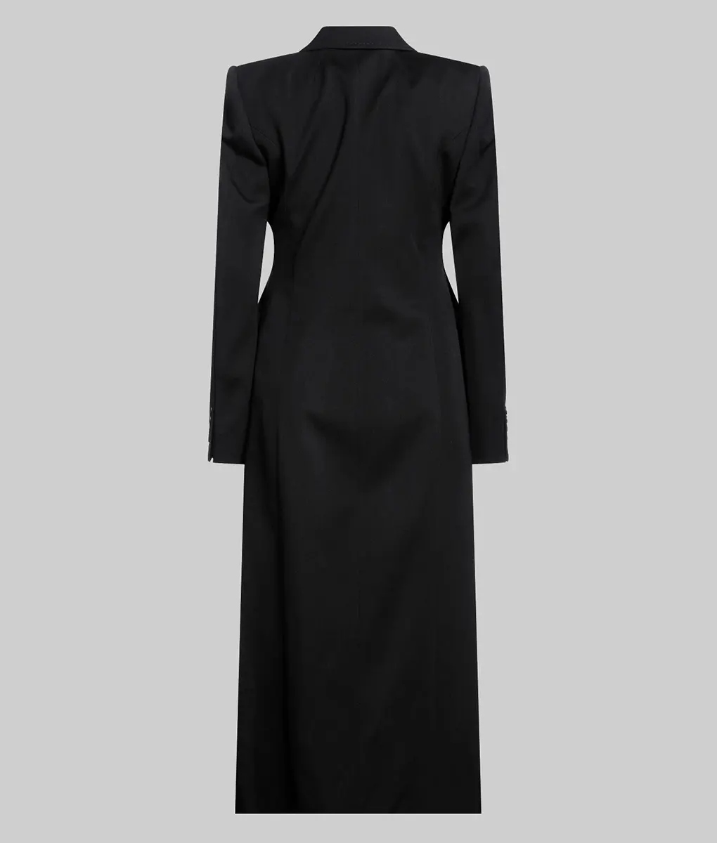 Babygirl Nicole Kidman Black Coat - Babygirl Nicole Kidman (Romy) Black Wool Trench Coat - Back View