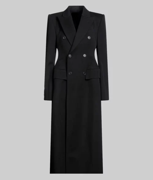 Babygirl Nicole Kidman Black Coat - Babygirl Nicole Kidman (Romy) Black Wool Trench Coat - Front View