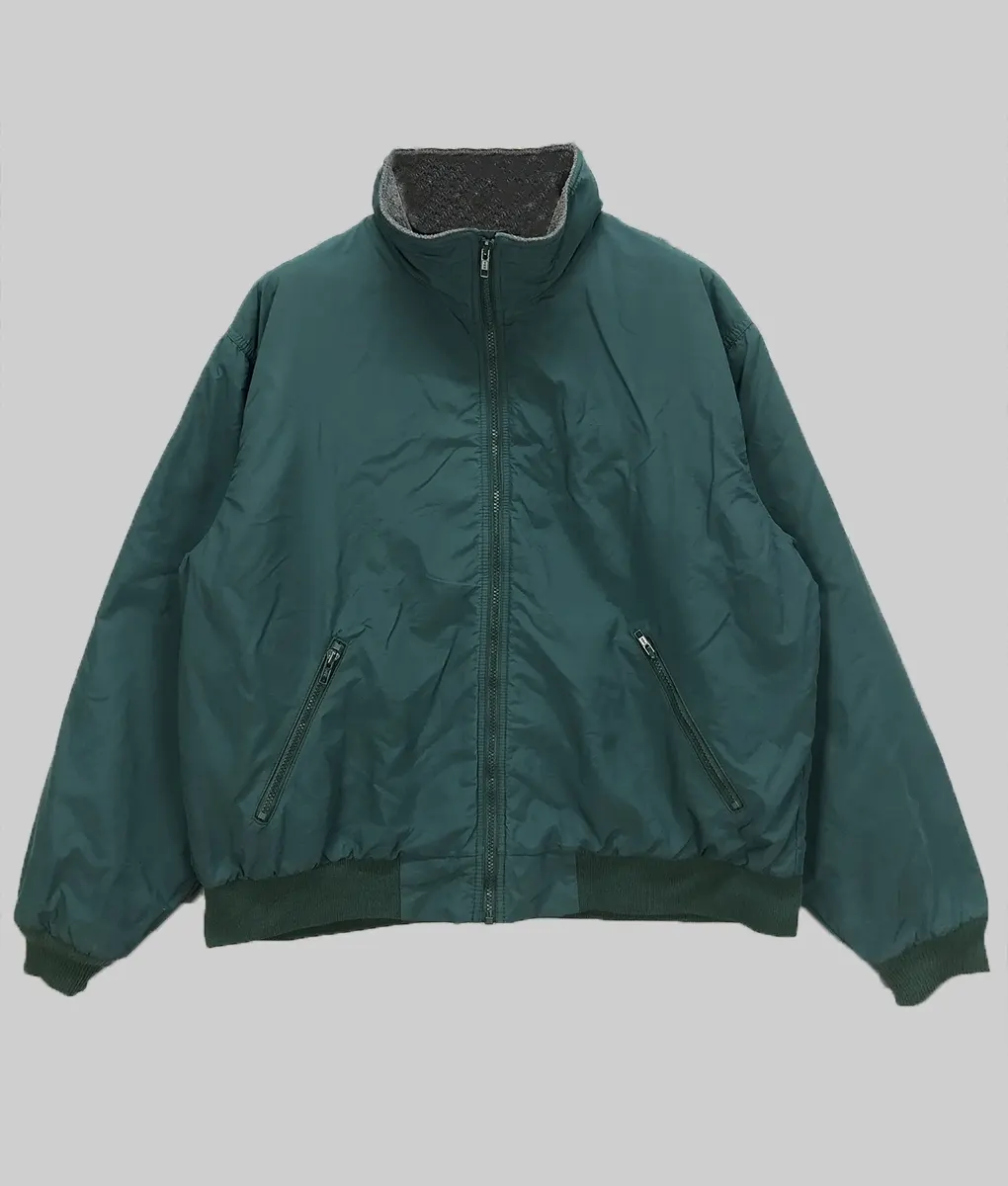 Hailey Bieber Green Bomber Jacket - Hailey Bieber Green Bomber Jacket - Front View