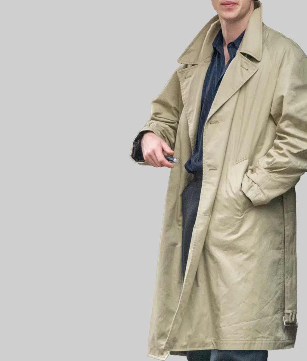 Joseph Quinn Beige Trench Coat - Joseph Quinn Beige Trench Coat - Left View