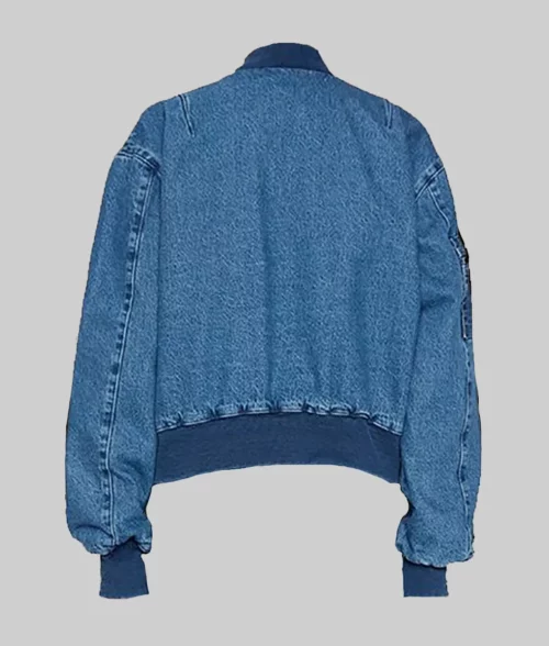 Nobody Wants This Kristen Bell Blue Denim Jacket - Nobody Wants This Kristen Bell (Joanne) Blue Denim Bomber Jacket - Back View