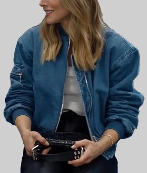 Nobody Wants This Kristen Bell Blue Denim Jacket - Nobody Wants This Kristen Bell (Joanne) Blue Denim Bomber Jacket - Celebrity View