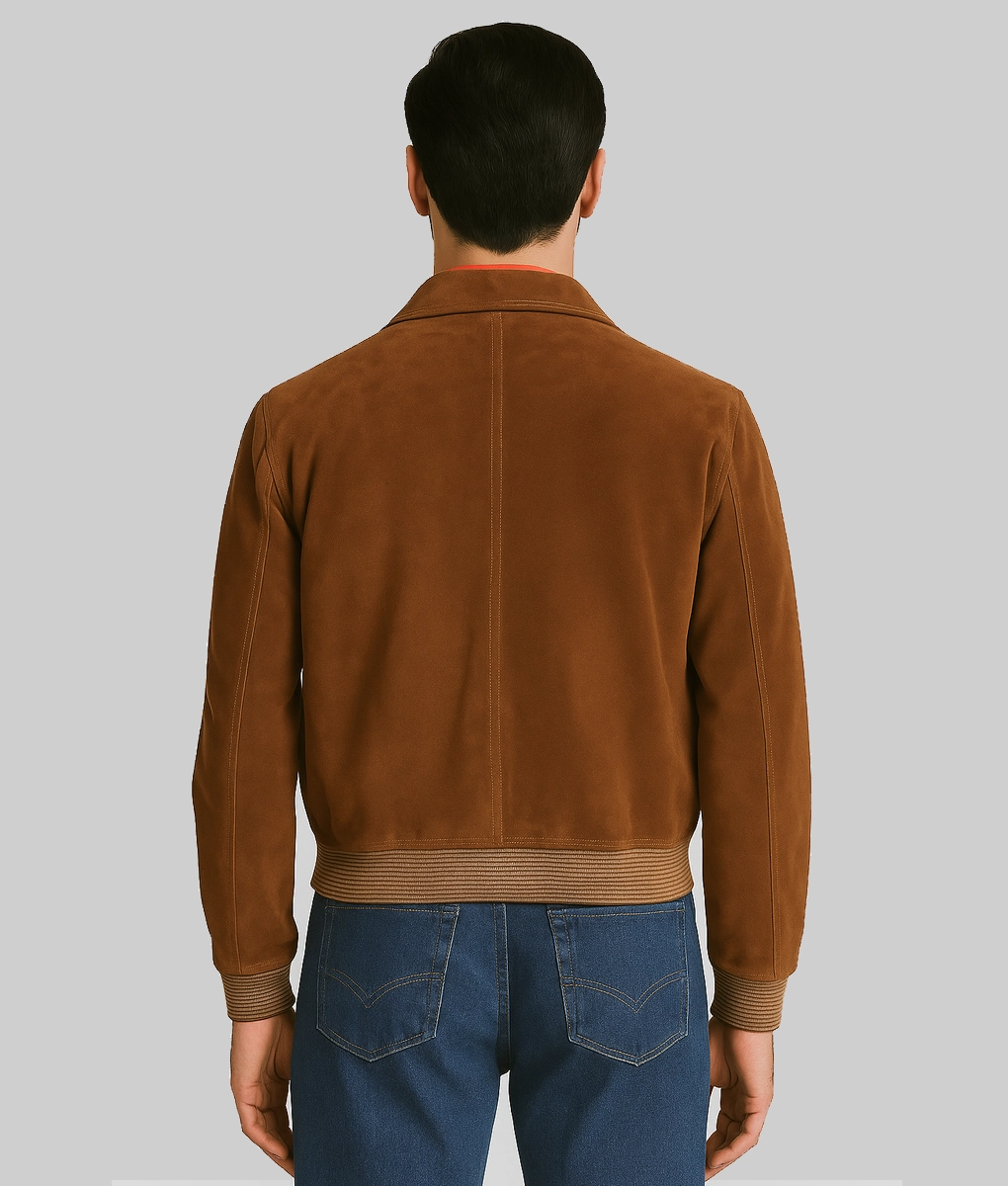 The Day of the Jackal Eddie Redmayne Suede Jacket-Back View
