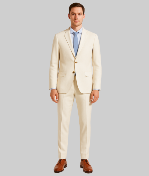 The Great Gatsby Leonardo Dicaprio White 2 piece Suit-FrontView