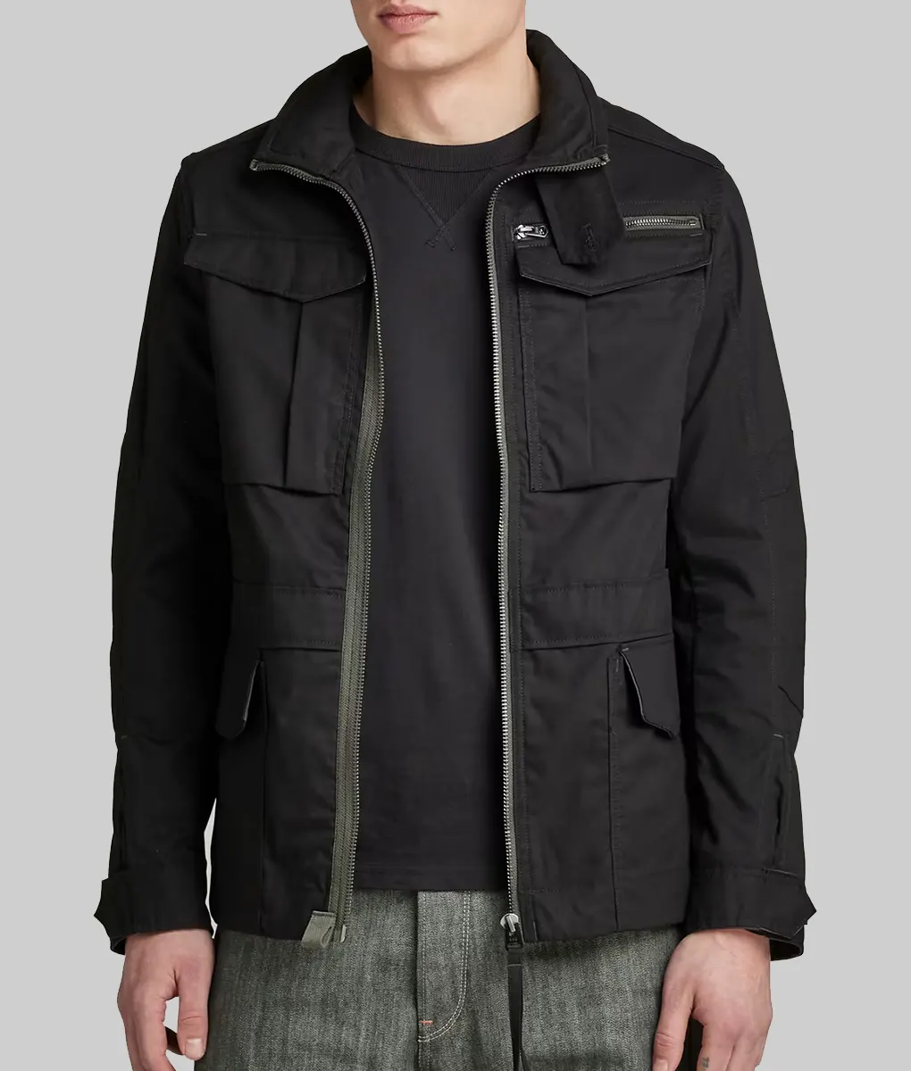 Tracker Jensen Ackles Black Field Jacket | The Leather City