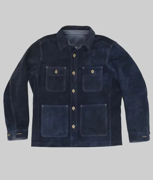 Tracker Justin Hartley Blue Suede Jacket | The Leather City