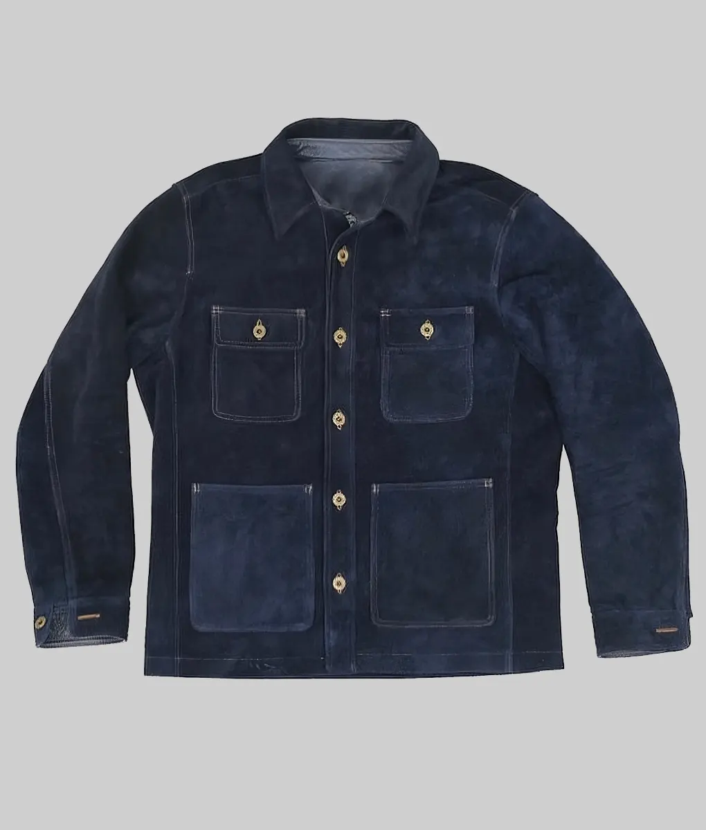 Tracker Justin Hartley Blue Suede Jacket | The Leather City