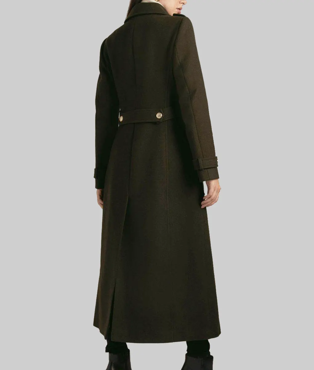 Amanda Holden Military Wool Coat - Amanda Holden Heart Radio Event Military Wool Coat - Back view
